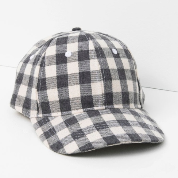 Cocus Pocus buffalo check gingham grey & white baseball cap NEW - Picture 3 of 3